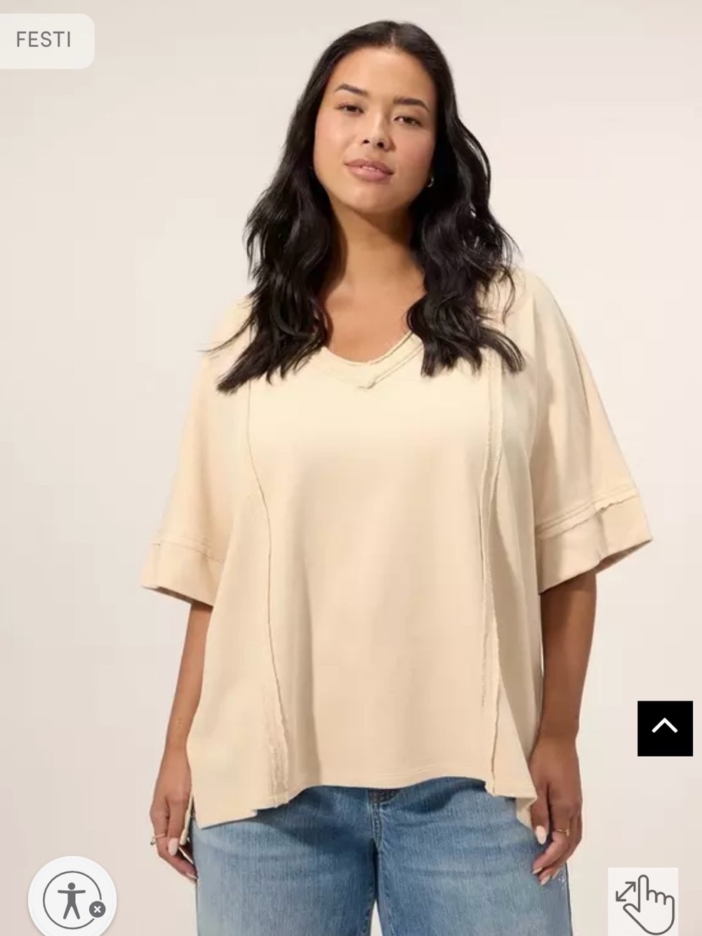 Torrid Festi Relaxed V-Neck Dolman Pullover Top